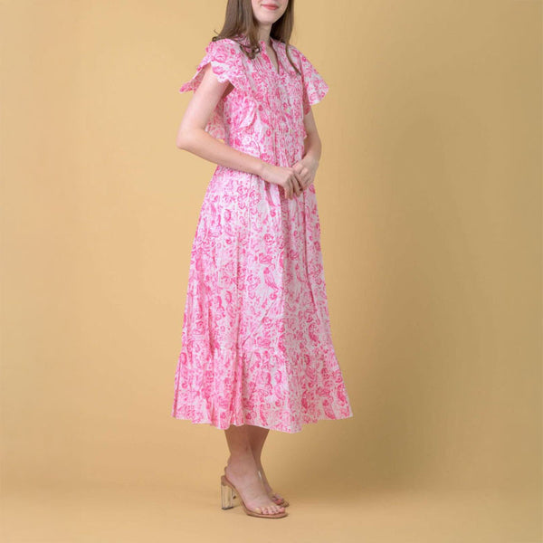 HANDPRINT DREAM APPAREL Marcia Dress in Cleo Pink