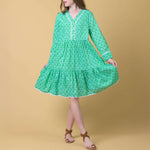 HANDPRINT DREAM APPAREL Weston Dress in Doozy Green