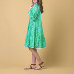HANDPRINT DREAM APPAREL Weston Dress in Doozy Green