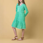 HANDPRINT DREAM APPAREL Weston Dress in Doozy Green