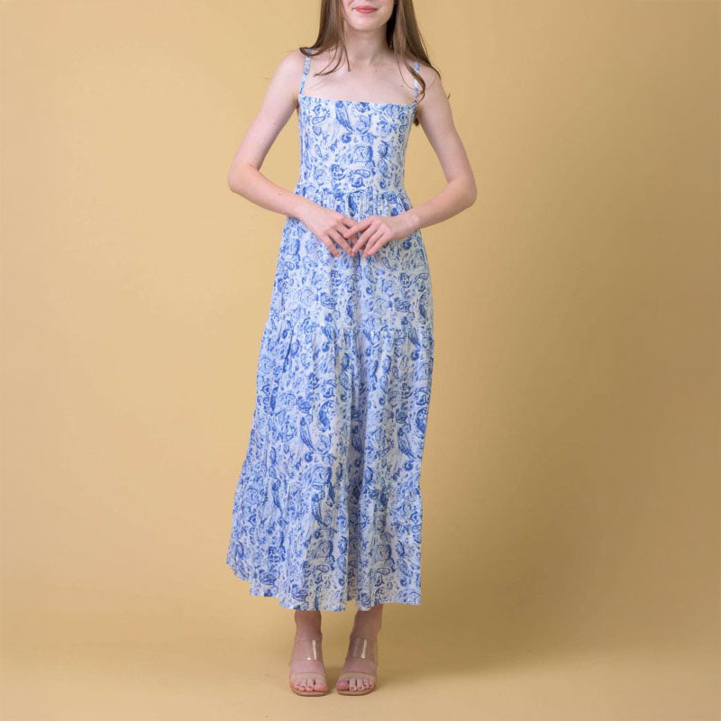HANDPRINT DREAM APPAREL Kitty Dress in Cleo Blue