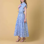 HANDPRINT DREAM APPAREL Longbeach Dress in Cleo Blue