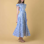 HANDPRINT DREAM APPAREL Longbeach Dress in Cleo Blue