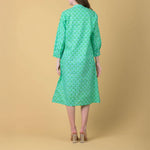 HANDPRINT DREAM APPAREL Phantom Dress in Doozy Green