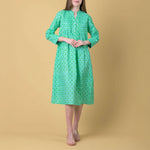 HANDPRINT DREAM APPAREL Phantom Dress in Doozy Green