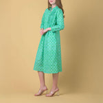 HANDPRINT DREAM APPAREL Phantom Dress in Doozy Green