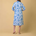HANDPRINT DREAM APPAREL Phantom Dress in Runa Blue