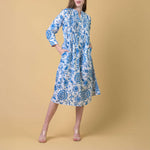 HANDPRINT DREAM APPAREL Phantom Dress in Runa Blue
