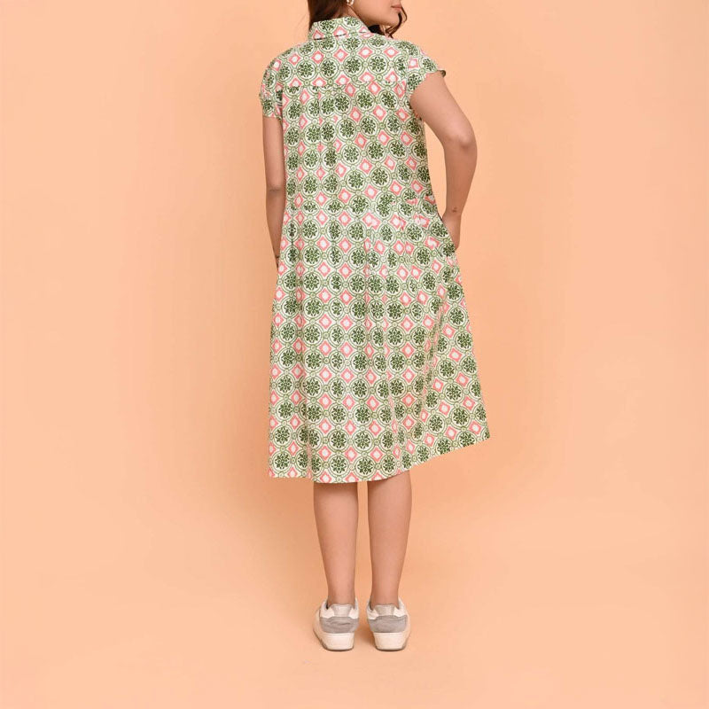 HANDPRINT DREAM APPAREL Arlington Dress in Pelican Coral