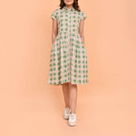 HANDPRINT DREAM APPAREL Arlington Dress in Pelican Coral