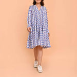 HANDPRINT DREAM APPAREL Lobster Dress in Maxton Blue