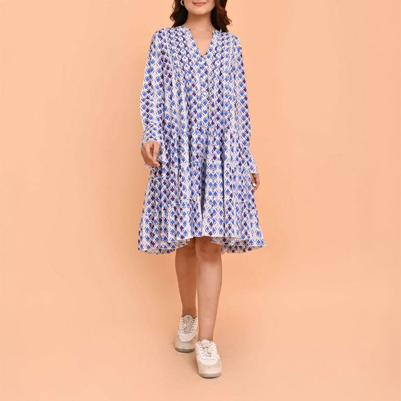 HANDPRINT DREAM APPAREL Lobster Dress in Maxton Blue