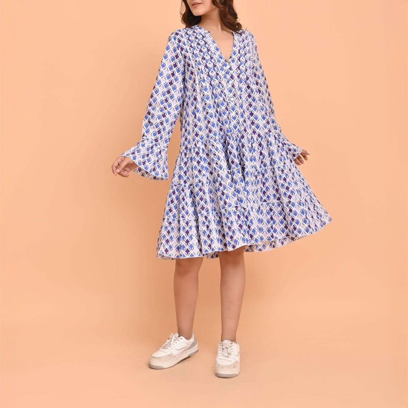 HANDPRINT DREAM APPAREL Lobster Dress in Maxton Blue