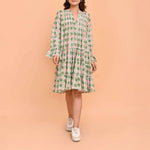 HANDPRINT DREAM APPAREL Lobster Dress in Pelican Coral