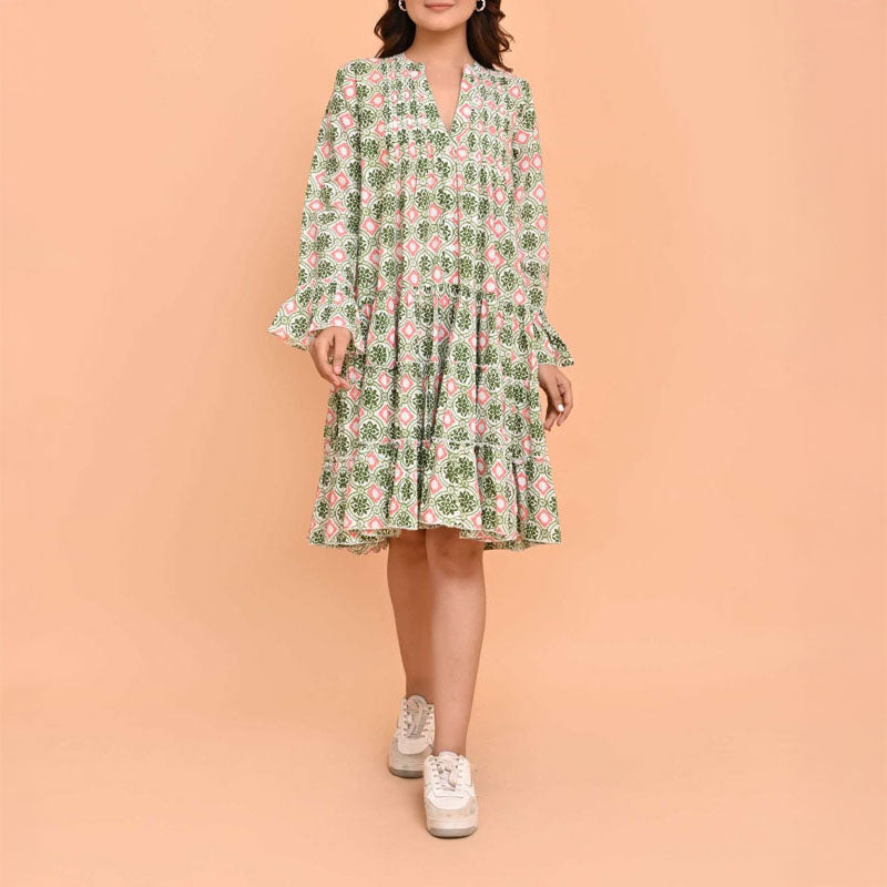 HANDPRINT DREAM APPAREL Lobster Dress in Pelican Coral
