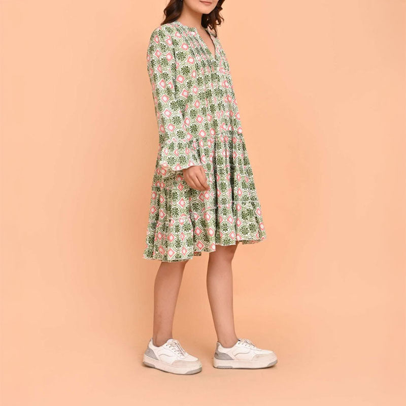 HANDPRINT DREAM APPAREL Lobster Dress in Pelican Coral