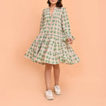 HANDPRINT DREAM APPAREL Lobster Dress in Pelican Coral