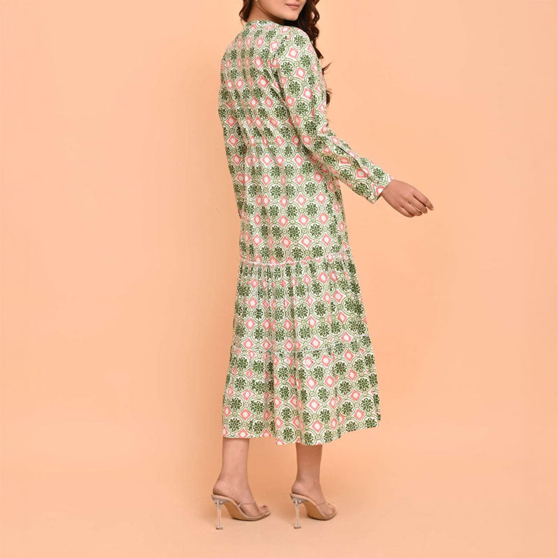 HANDPRINT DREAM APPAREL Corfu Dress in Pelican Coral