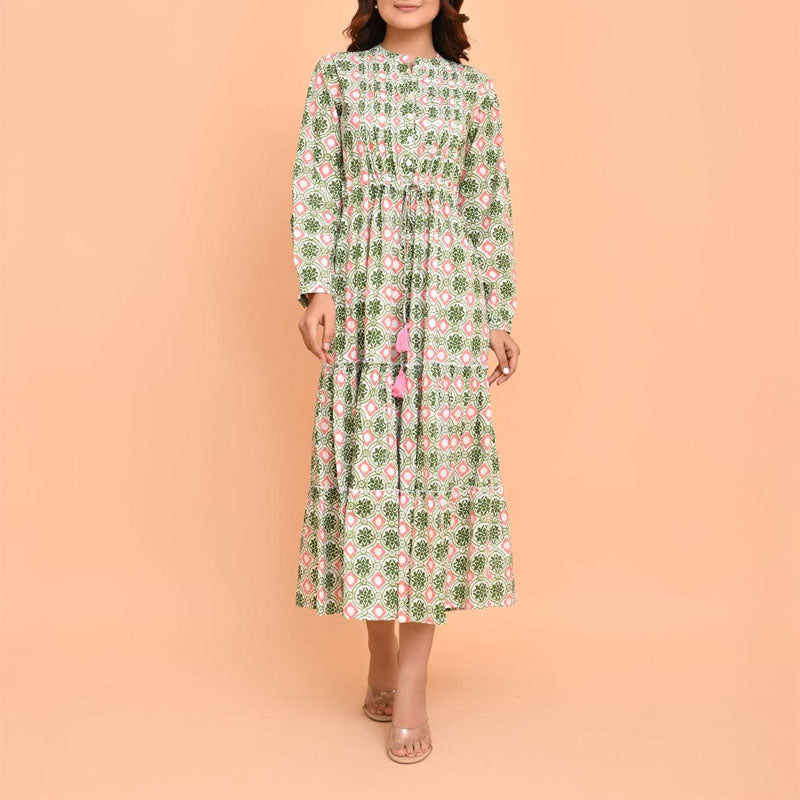 HANDPRINT DREAM APPAREL Corfu Dress in Pelican Coral