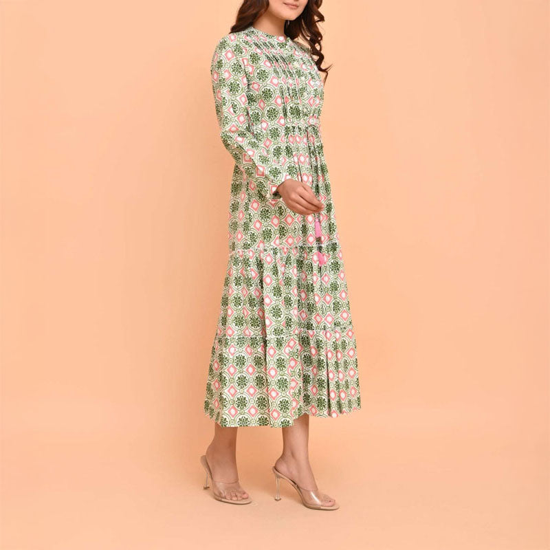 HANDPRINT DREAM APPAREL Corfu Dress in Pelican Coral
