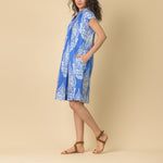 HANDPRINT DREAM APPAREL Lacey Dress in Emperor Blue/White