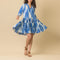 HANDPRINT DREAM APPAREL Lovejoy Short Cotton Dress in Emperor White/Blue