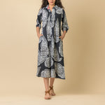 HANDPRINT DREAM APPAREL Redwood Dress in Emperor Black