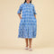 HANDPRINT DREAM APPAREL Redwood Cotton Shirt Dress in Tamsin Blue