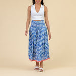 HANDPRINT DREAM APPAREL Arista One Size Skirt in Tamsin Blue