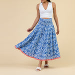 HANDPRINT DREAM APPAREL Arista One Size Skirt in Tamsin Blue