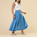 HANDPRINT DREAM APPAREL Arista One Size Skirt in Mosaic Turquoise Blue