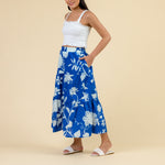 HANDPRINT DREAM APPAREL Cady Skirt in Floral Blue