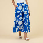 HANDPRINT DREAM APPAREL Cady Skirt in Floral Blue