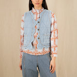 BONTE Anais Shirt in Ice Blue/Tobacco