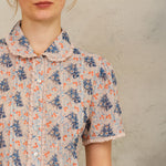 M.A.B.E Aster Print Collar Short Sleeve Top in Multi