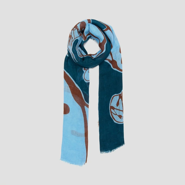 LOVAT&GREEN Aurora Linen Scarf in Blue