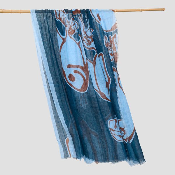 LOVAT&GREEN Aurora Linen Scarf in Blue