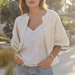M.A.B.E Averi Embroidered Jacket in Ivory