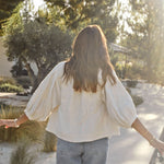 M.A.B.E Averi Embroidered Jacket in Ivory