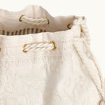 M.A.B.E Averi Embroidered Pouch in Ivory