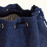 M.A.B.E Averi Embroidered Pouch in Navy