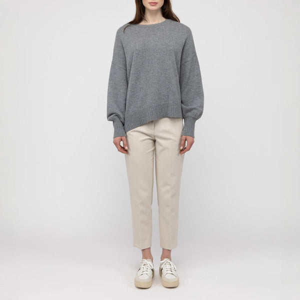 VAN KUKIL Hazel Slouch Side Split Jumper in Derby Grey