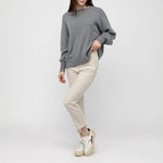 VAN KUKIL Hazel Slouch Side Split Jumper in Derby Grey