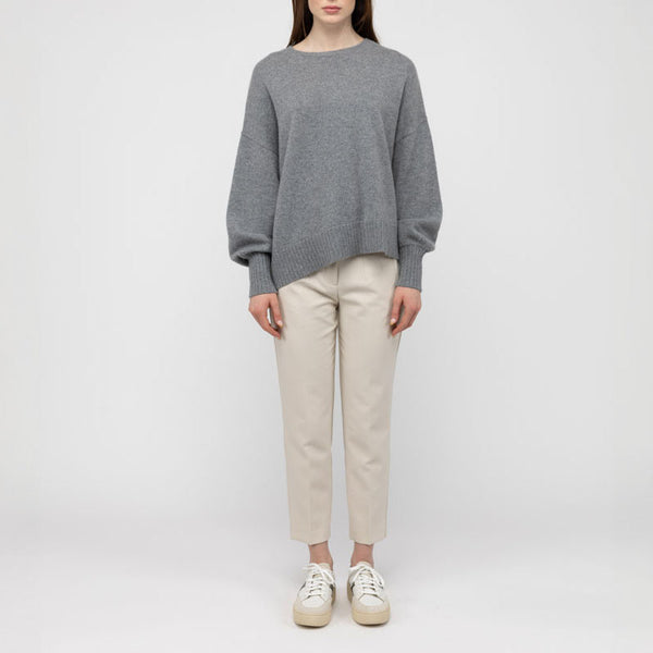 VAN KUKIL Hazel Slouch Side Split Jumper in Derby Grey