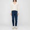 VAN KUKIL V Neck Crop Jumper in Angel White