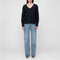 VAN KUKIL Adalyn V Neck Jumper in Ebony Shadow