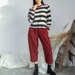 BEAUMONT ORGANIC Cedar Organic Cotton Corduroy Trousers in Soft Burgandy