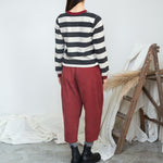 BEAUMONT ORGANIC Cedar Organic Cotton Corduroy Trousers in Soft Burgandy