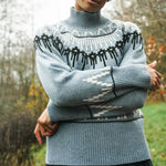 BEAUMONT ORGANIC Hawthorne Recycled Wool Knitted Jumper in Sky Blue Marl