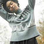 BEAUMONT ORGANIC Hawthorne Recycled Wool Knitted Jumper in Sky Blue Marl